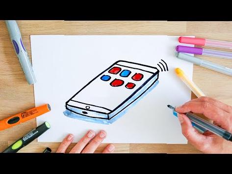 Part of a video titled Hoe teken je een Telefoon, stap voor stap - YouTube
